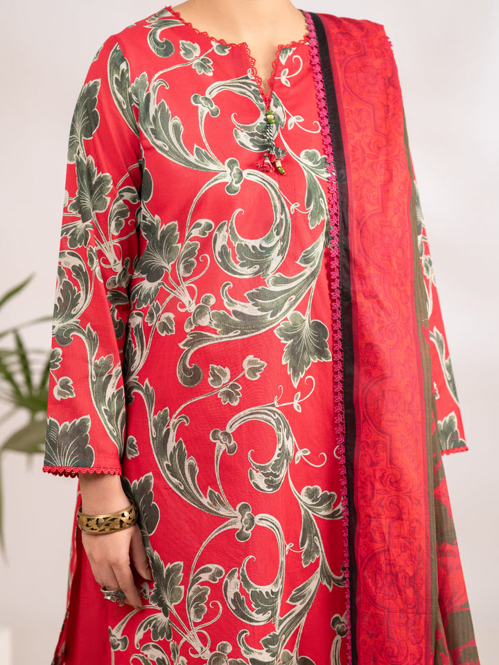 Lawn Fuchsia Unstitched Suit - Almirah