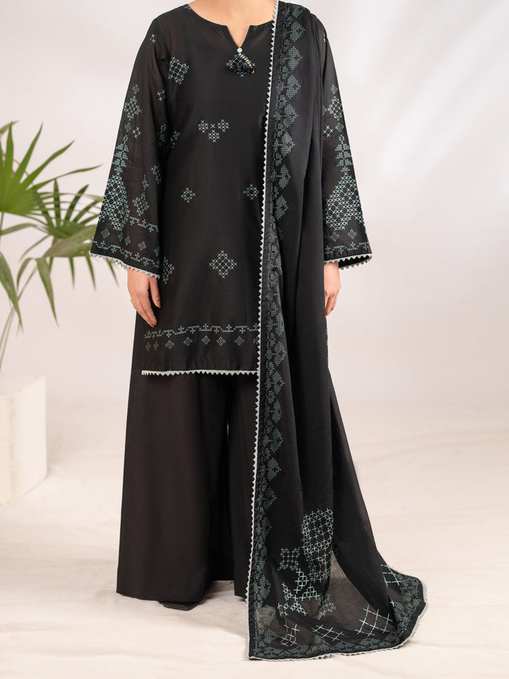 Lawn Black Stitched Suit - Almirah