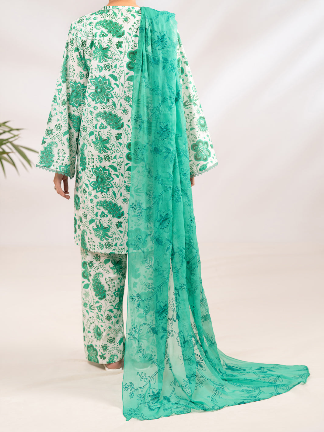 Lawn Green Stitched Suit - Almirah