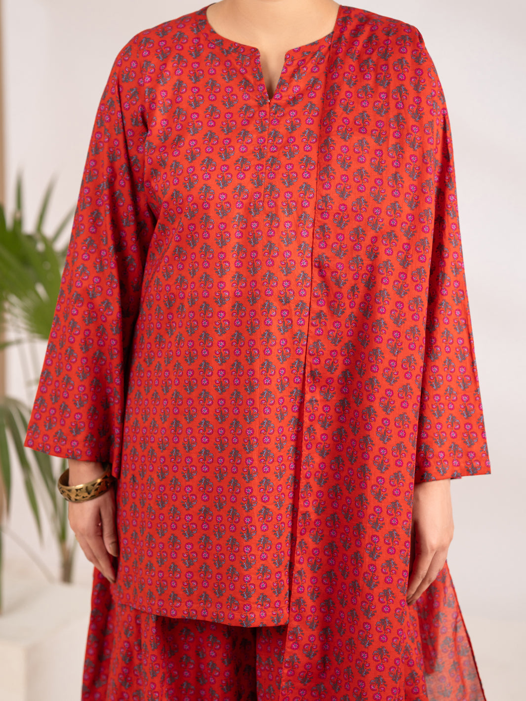 Lawn Red Stitched Suit - Almirah