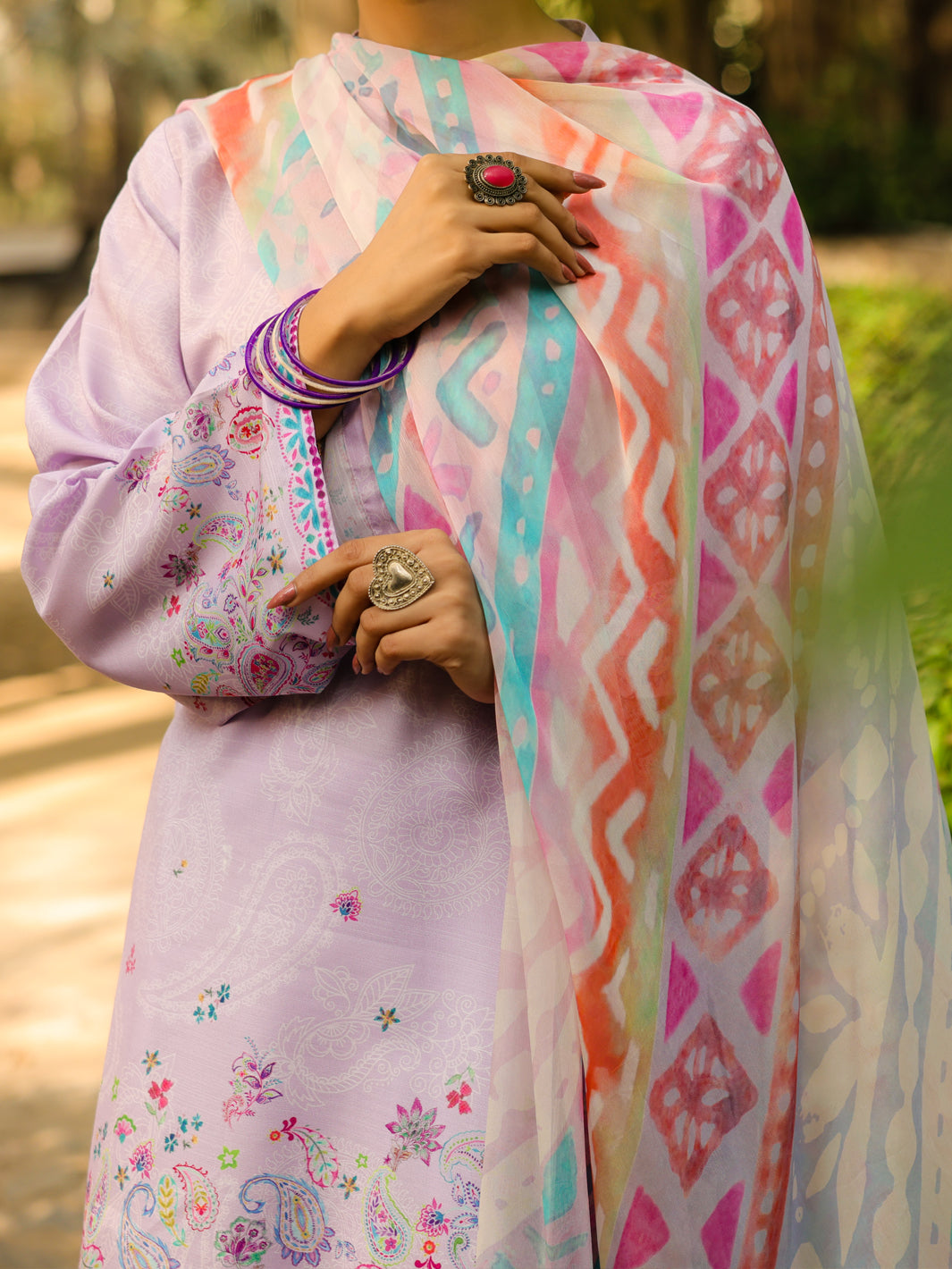 Lilac Stitched Suit - Almirah