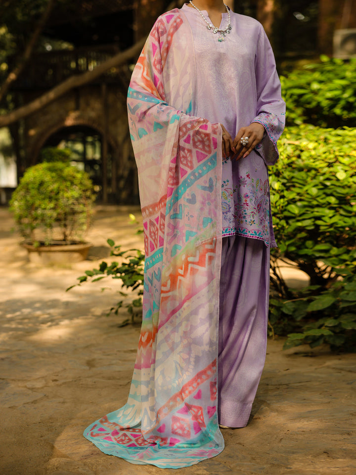 Lilac Stitched Suit - Almirah