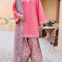 Lawn Light Pink Stitched Suit - J. Junaid Jamshed