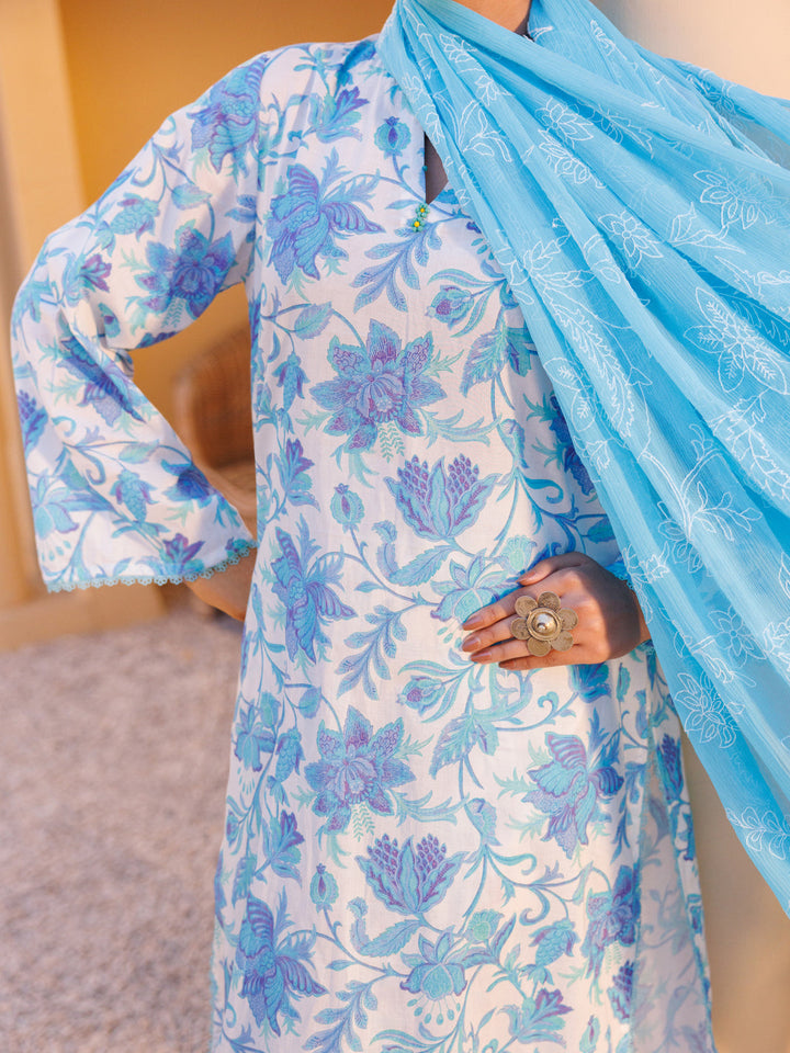 Lawn Ice Blue Stitched Suit - Almirah