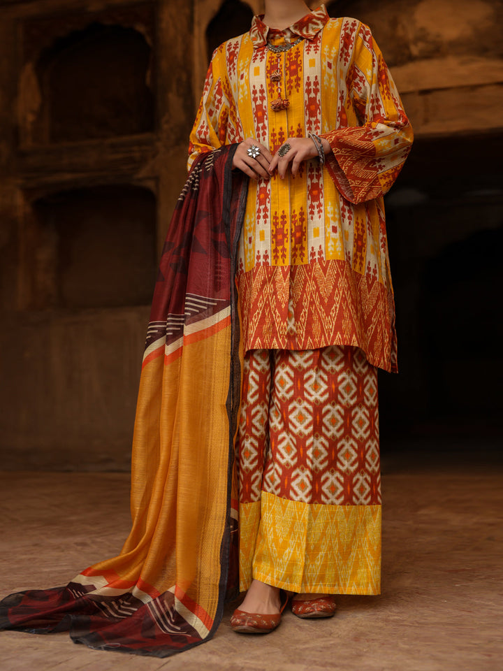 Mustard Stitched Suit - Almirah