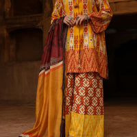Mustard Stitched Suit - Almirah