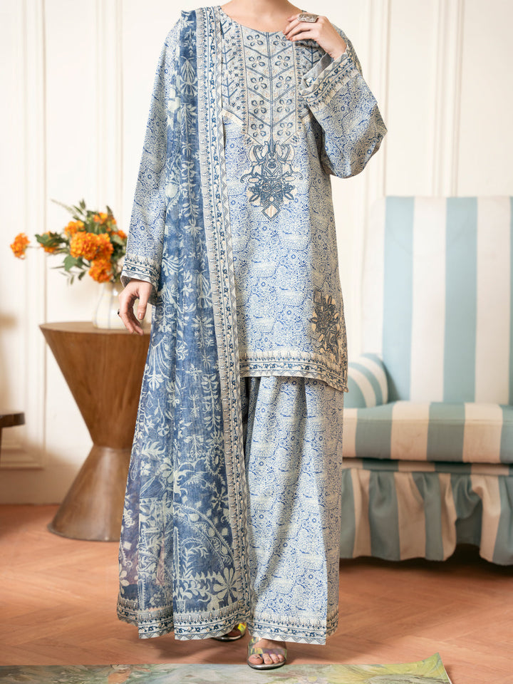 Light Blue Stitched Suit - Almirah