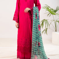 Lawn Fuchsia Stitched Suit - Almirah