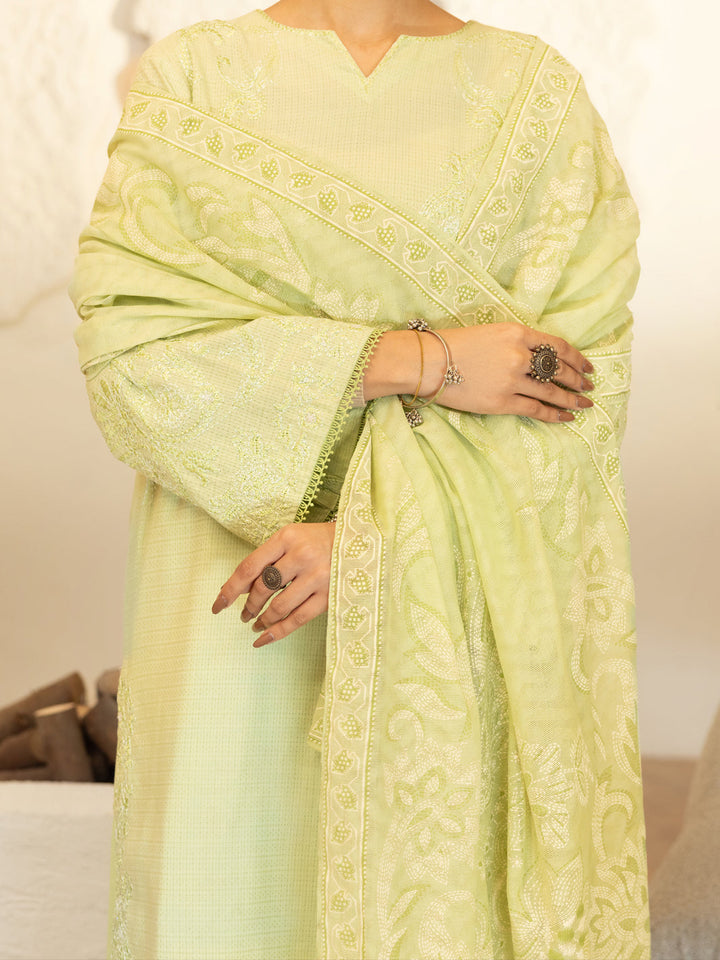 Light Green Stitched Suit - J. Junaid Jamshed