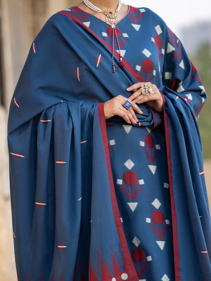 Yarn Dyed Blue Stitched Suit - Almirah