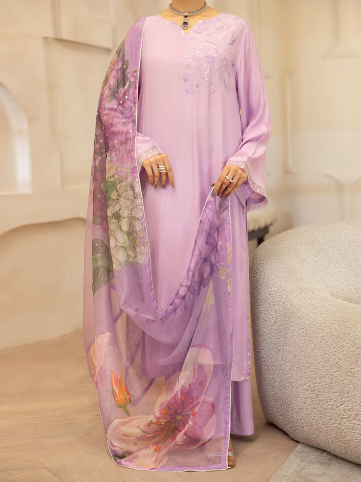 Sheesha Silk Lilac Stitched Suit - Almirah