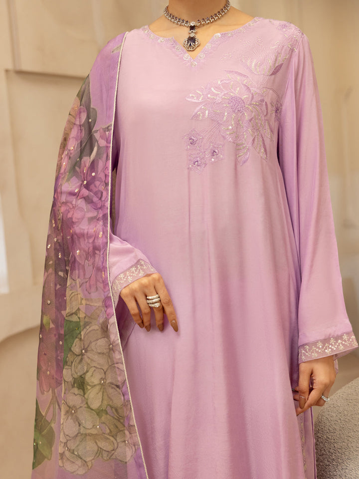 Sheesha Silk Lilac Stitched Suit - Almirah