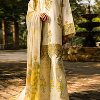 Lawn Off White Unstitched Suit - Almirah
