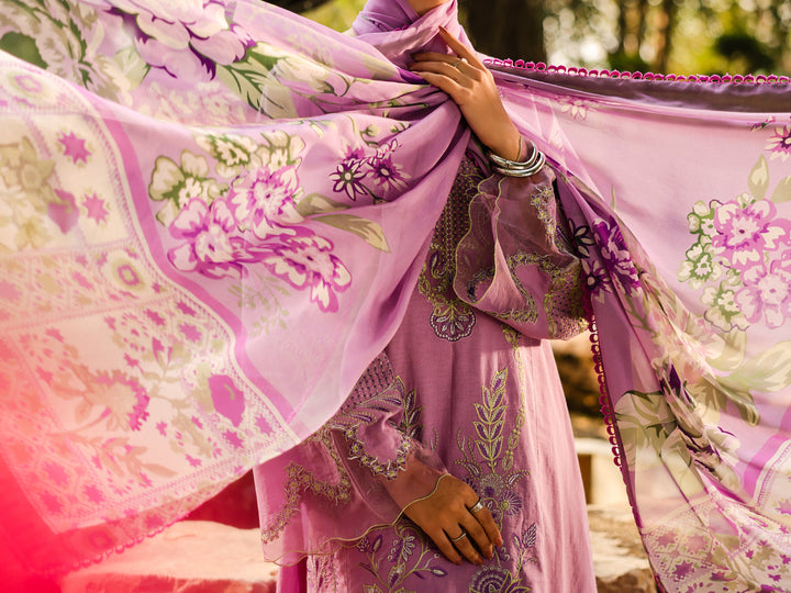 Lawn Purple Unstitched Suit - Almirah