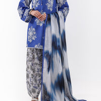 Lawn Blue Unstitched Suit - Almirah