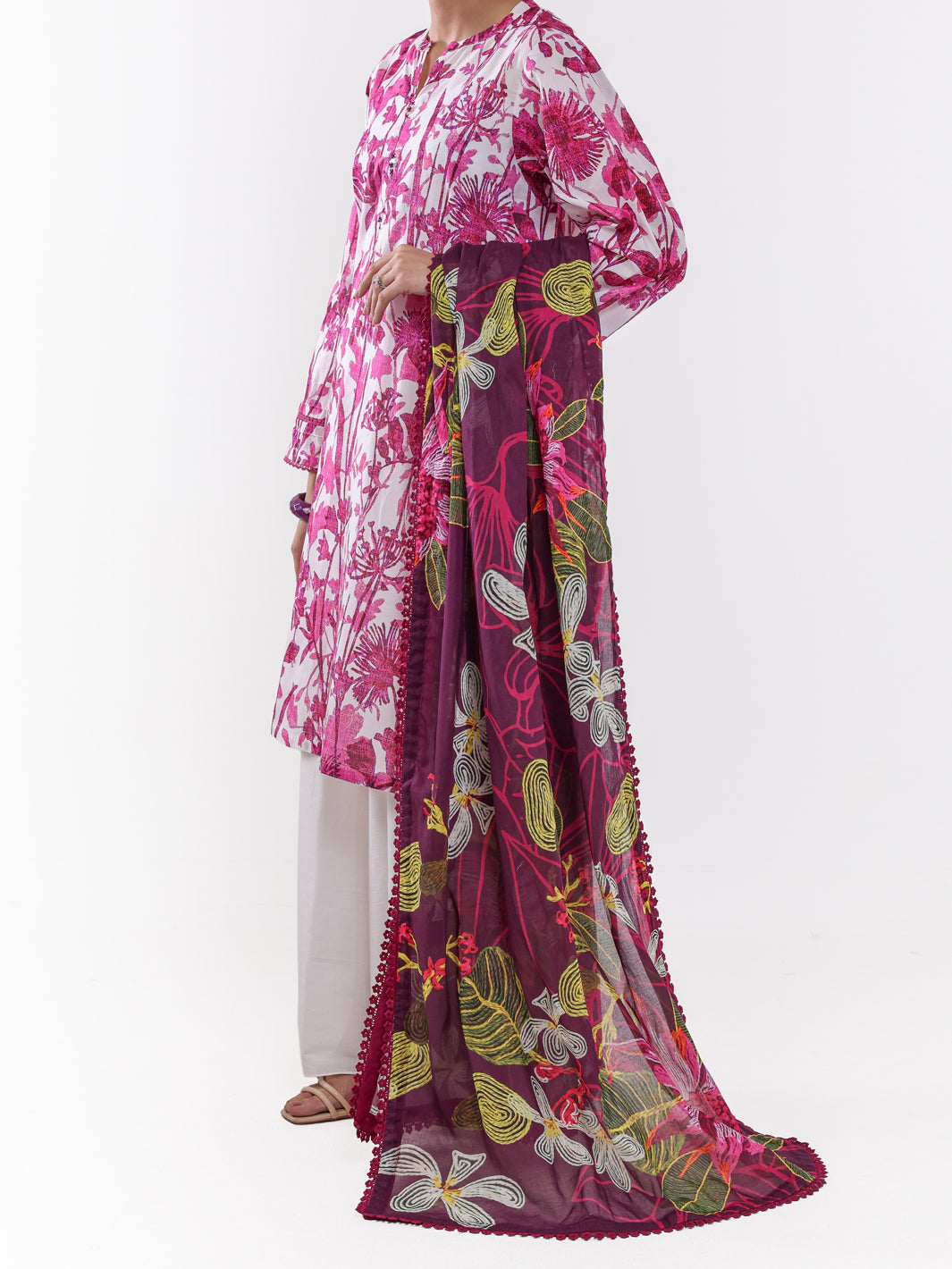 Lawn White Unstitched Suit - Almirah