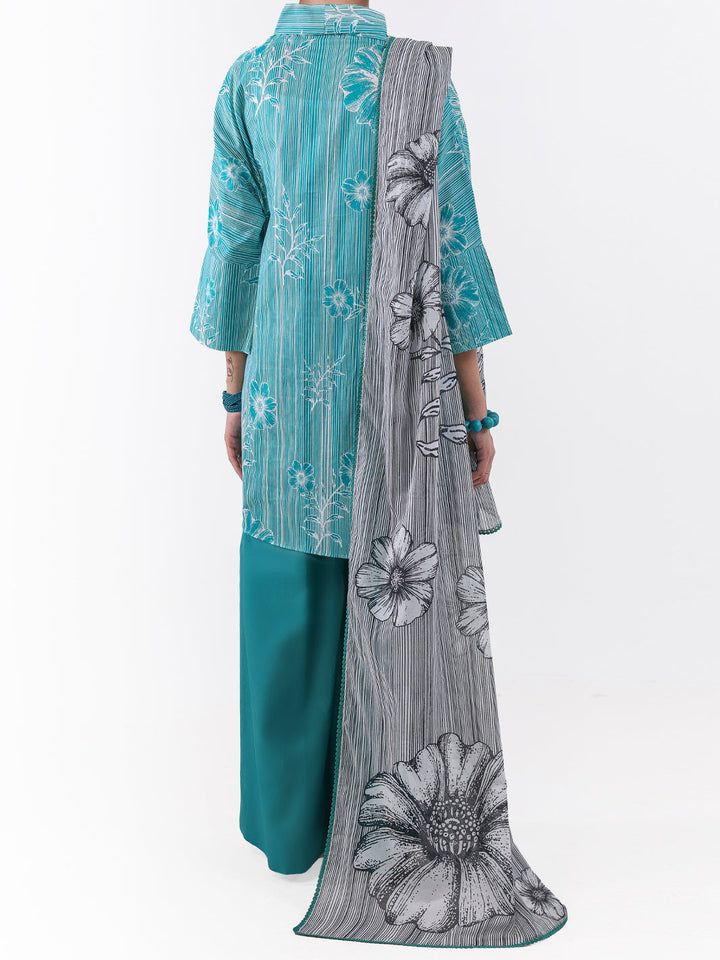Lawn Sea Green Unstitched Suit - Almirah