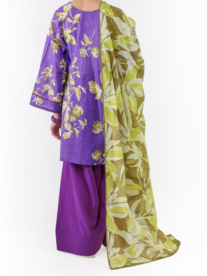 Lawn Purple Unstitched Suit - Almirah