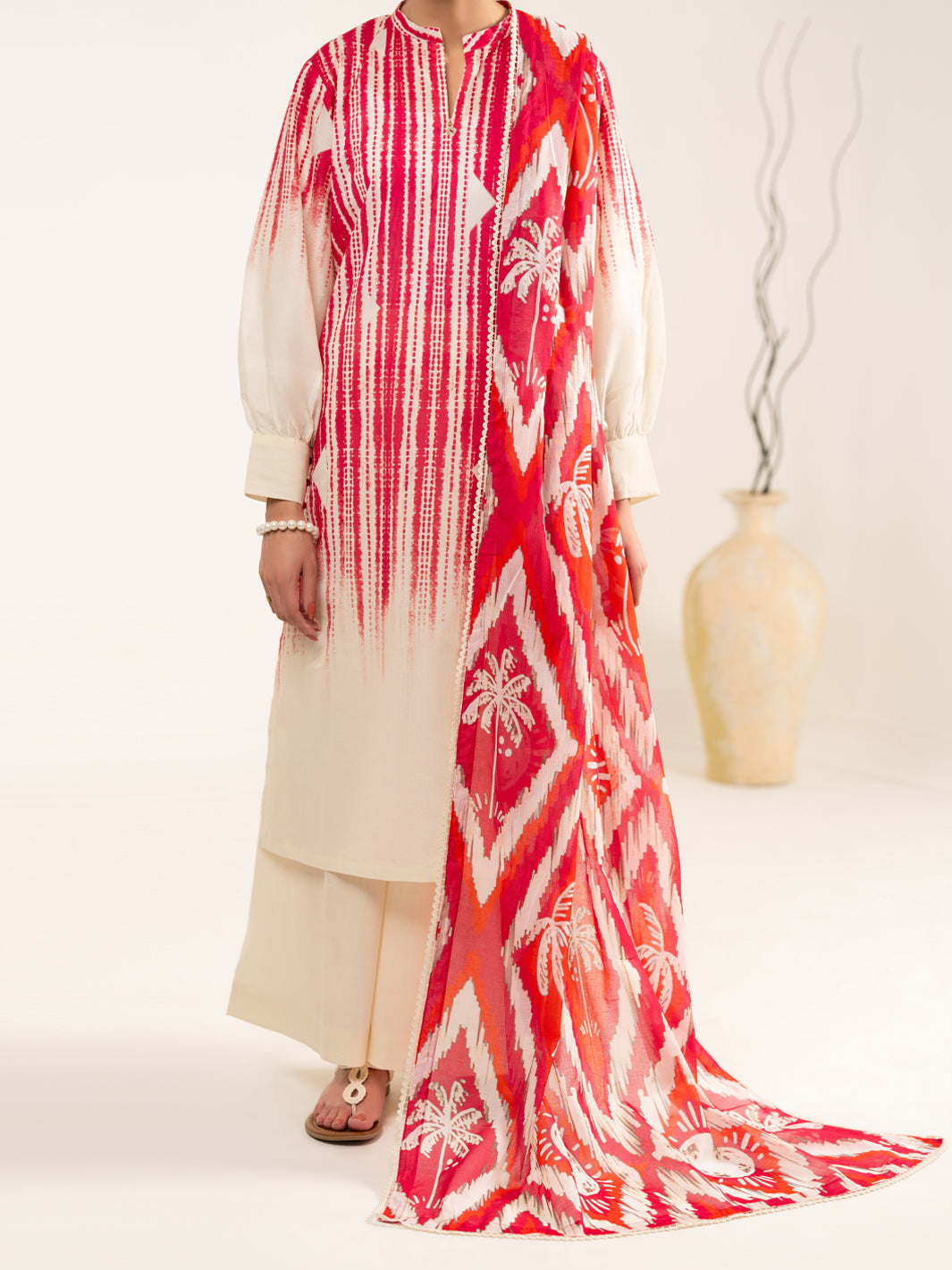 Lawn Pink Unstitched Suit - Almirah