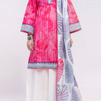 Lawn Pink Unstitched Suit - Almirah