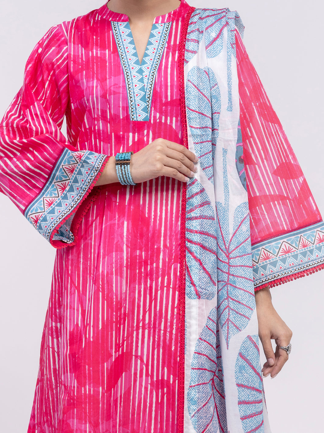 Lawn Pink Unstitched Suit - Almirah
