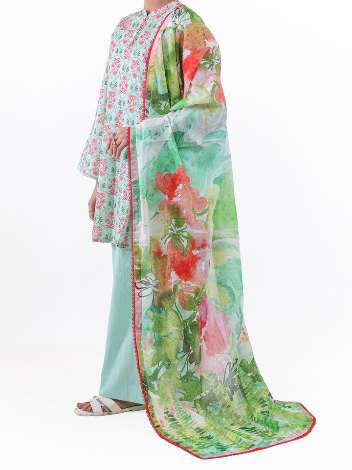 Lawn Green Unstitched Suit - Almirah