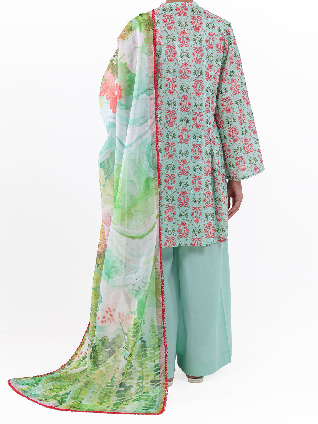 Lawn Green Unstitched Suit - Almirah