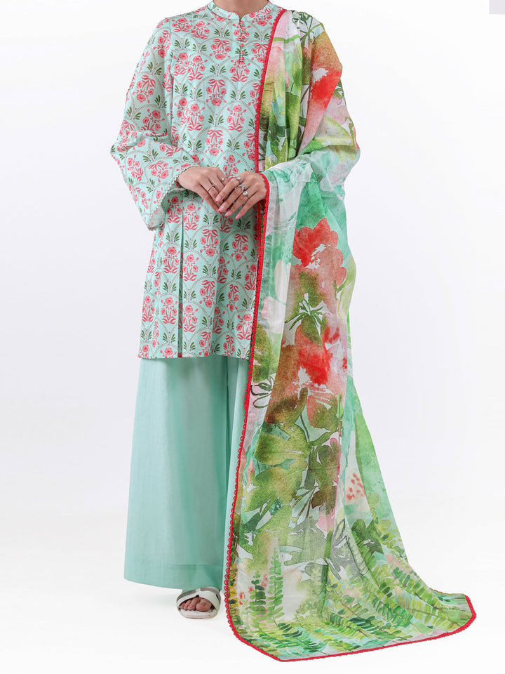Lawn Green Unstitched Suit - Almirah