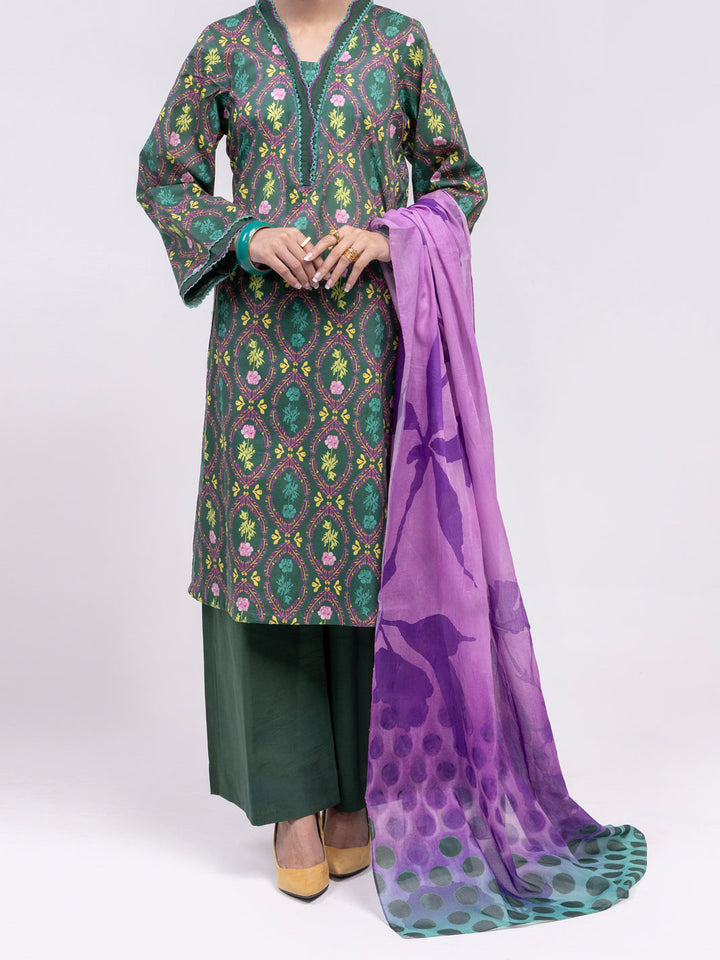Lawn Teal Unstitched Suit - Almirah