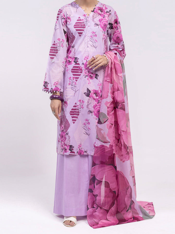 Lawn Purple Unstitched Suit - Almirah
