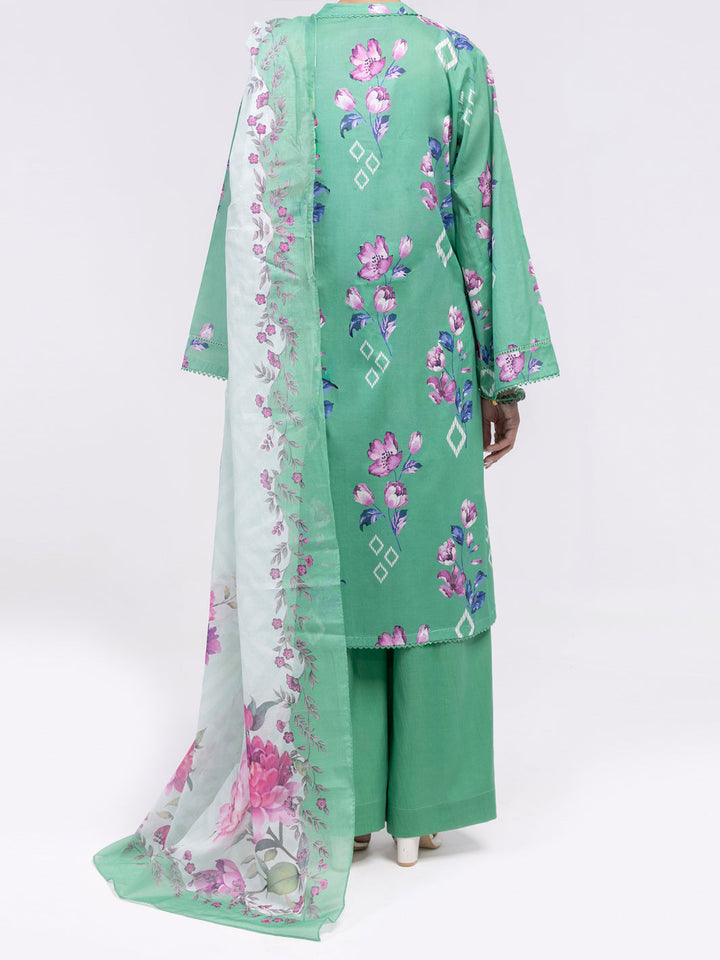 Lawn Green Unstitched Suit - Almirah