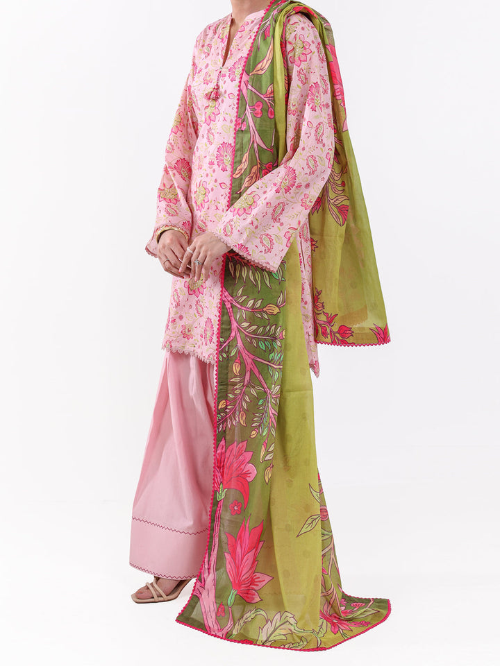 Lawn Pink Unstitched Suit - Almirah