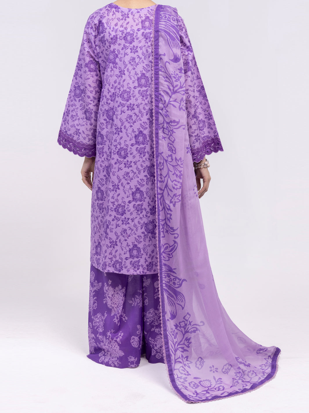 Lawn Purple Unstitched Suit - Almirah