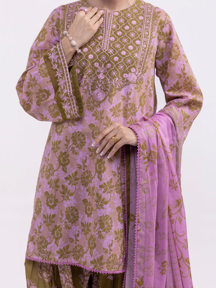 Lawn Pink Unstitched Suit - Almirah