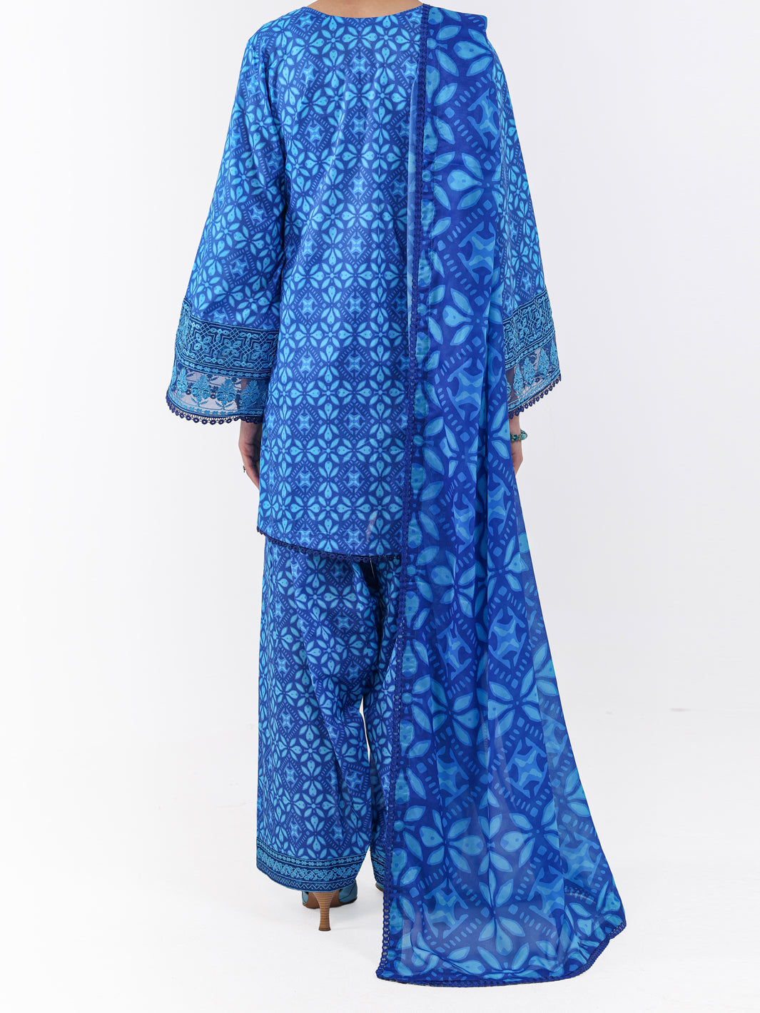 Lawn Blue Unstitched Suit - Almirah