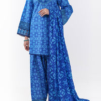 Lawn Blue Unstitched Suit - Almirah