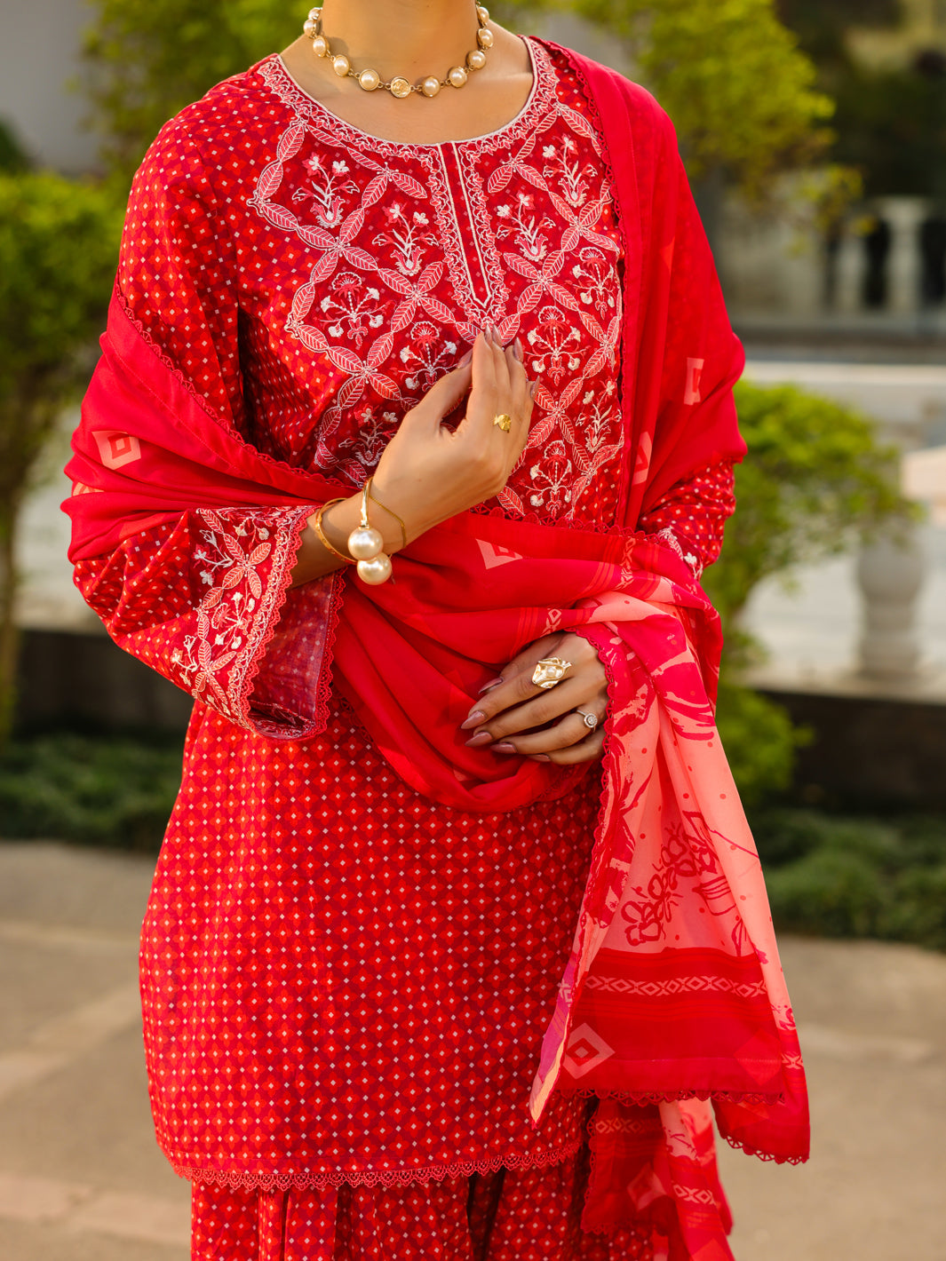 Lawn Fuchsia Unstitched Suit - Almirah