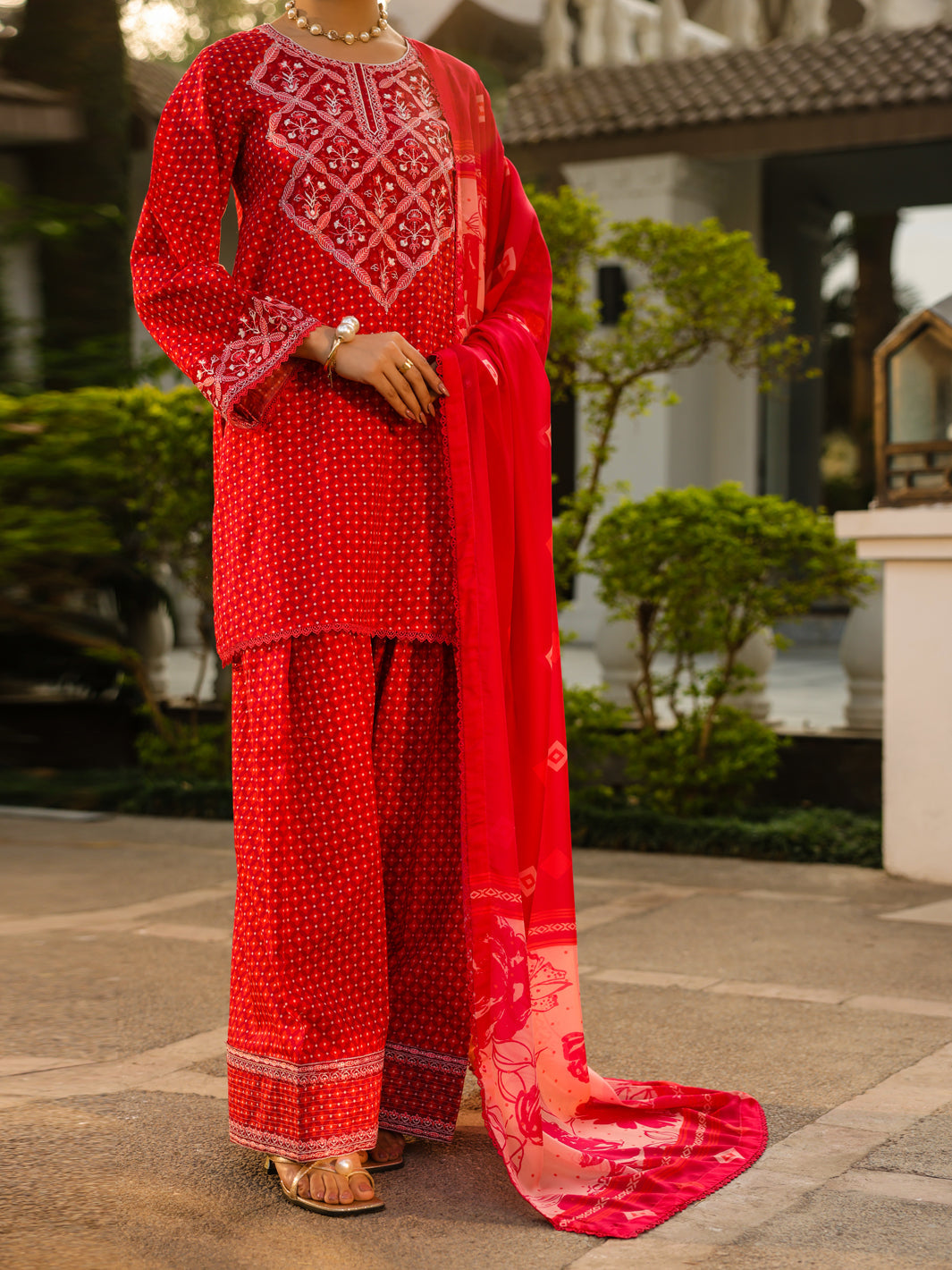 Lawn Fuchsia Unstitched Suit - Almirah