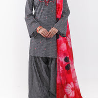 Lawn Black White Unstitched Suit - Almirah