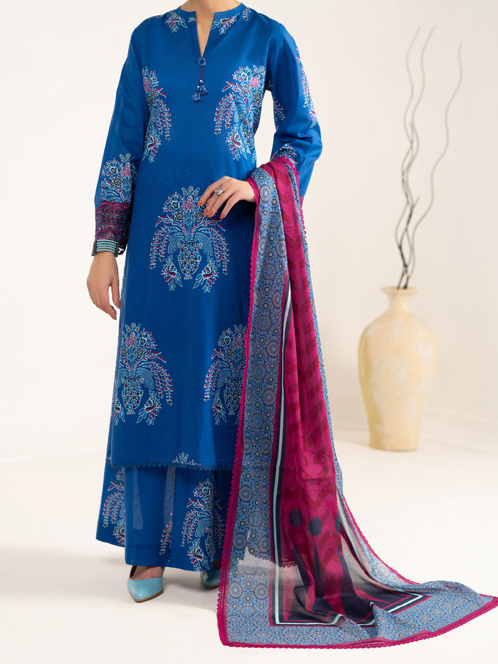Lawn Blue Unstitched Suit - Almirah