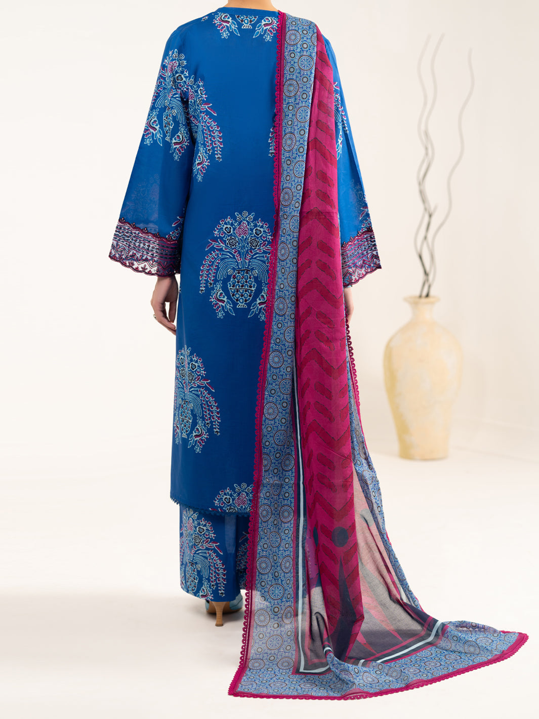 Lawn Blue Unstitched Suit - Almirah