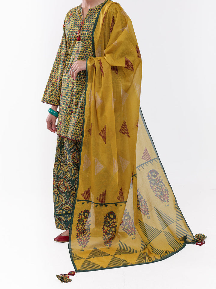 Lawn Green Unstitched Suit - Almirah