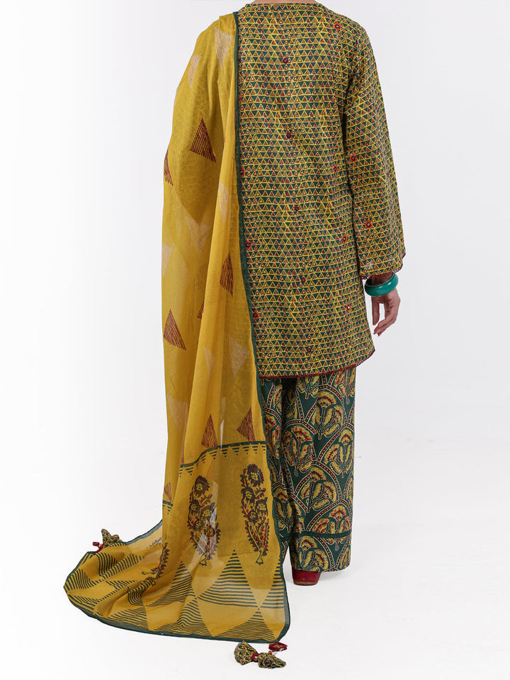 Lawn Green Unstitched Suit - Almirah