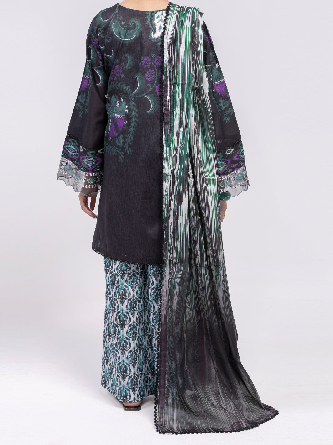 Lawn Black Unstitched Suit - Almirah