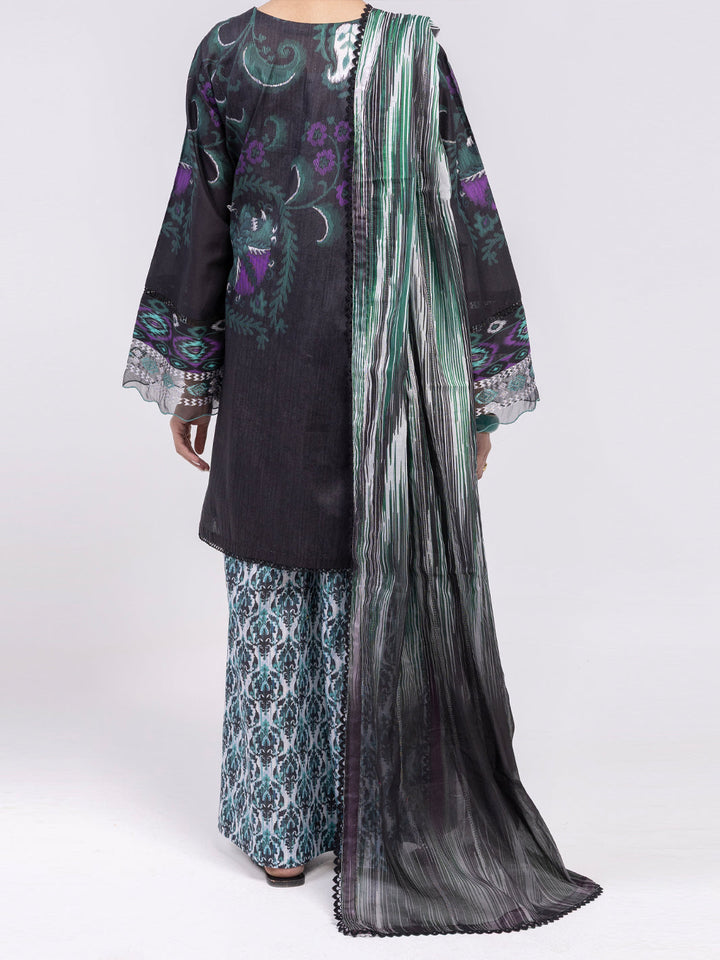 Lawn Black Unstitched Suit - Almirah