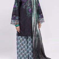 Lawn Black Unstitched Suit - Almirah