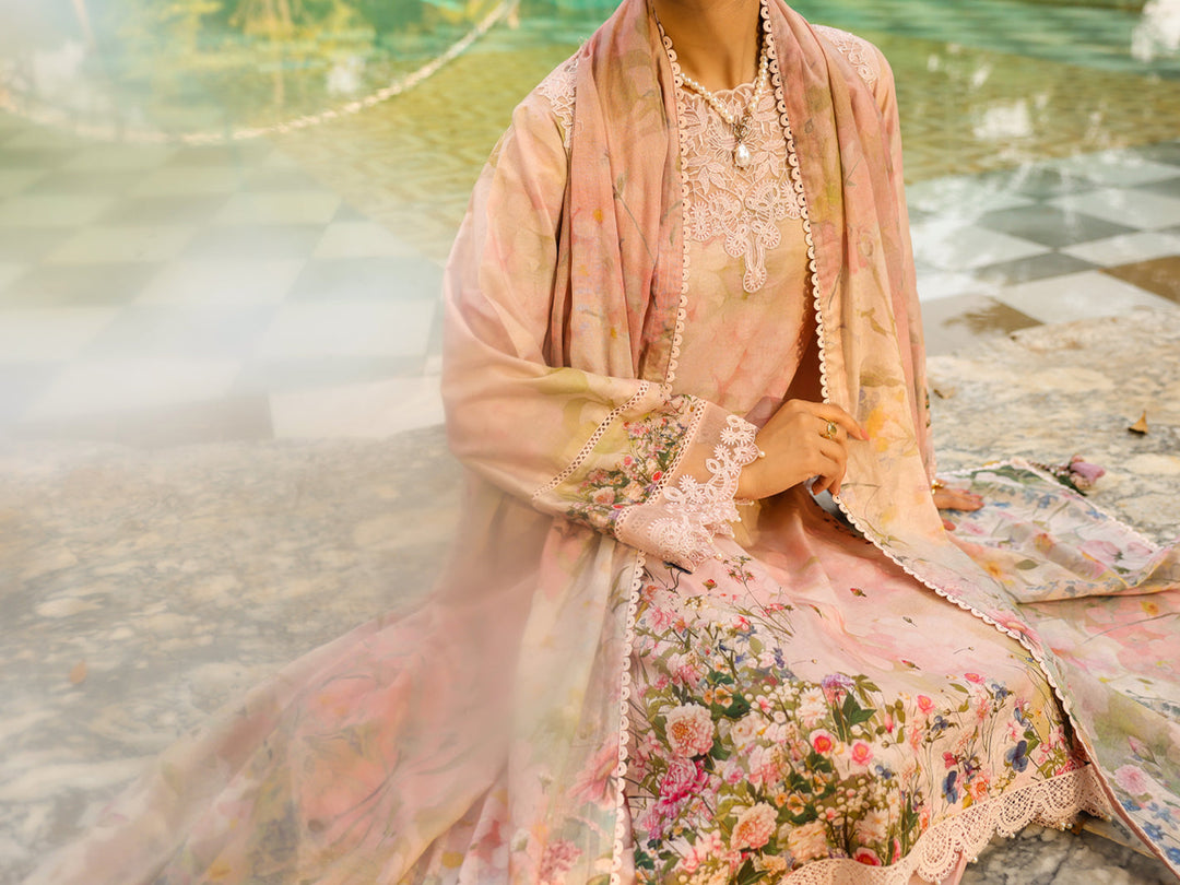 Lawn Light Pink Unstitched Suit - Almirah