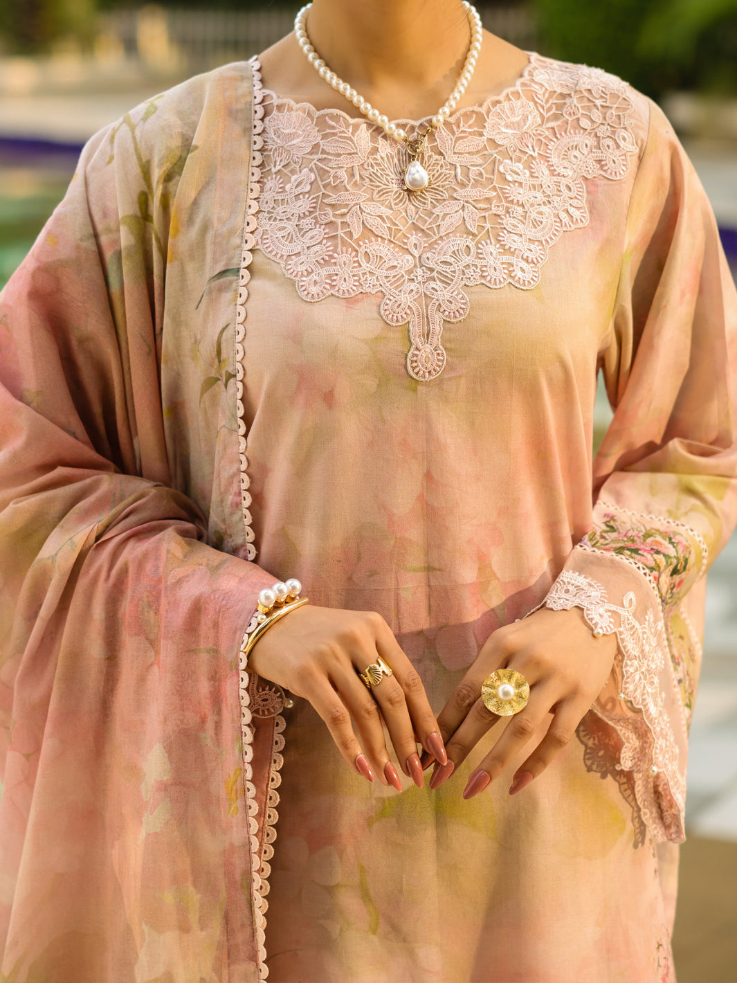 Lawn Light Pink Unstitched Suit - Almirah