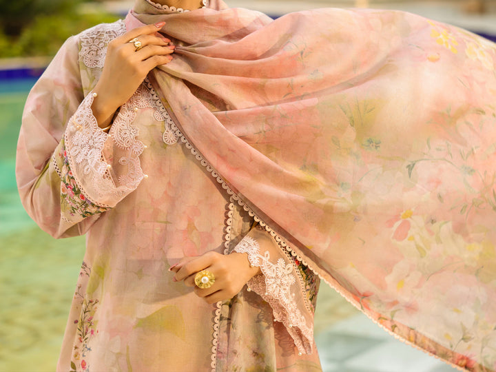 Lawn Light Pink Unstitched Suit - Almirah
