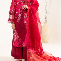 Lawn Maroon Unstitched Suit - Almirah